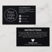 Slank Logo voor zwarte ingrediënten Visitekaartje (Voorkant / Achterkant)