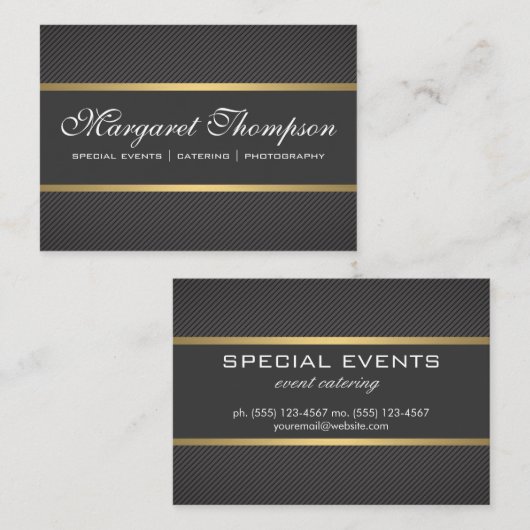 Slank Luxe Pattern Gold Trim Visitekaartje (Voorkant / Achterkant)