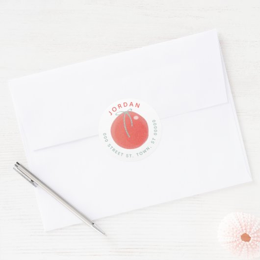 Slank met dunne kerstenvelop ronde sticker (Envelop)