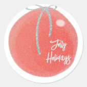 Slank met dunne kerstenvelop ronde sticker (Voorkant)