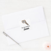 Slank met slaapstand met naam vierkante sticker (Envelop)