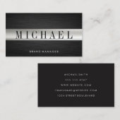 Slank metaal | Donkere metalen textuur Visitekaartje (Voorkant / Achterkant)