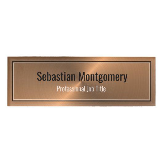 Slank Metallic Copper Sheen Professional Naambadge (Voorkant)