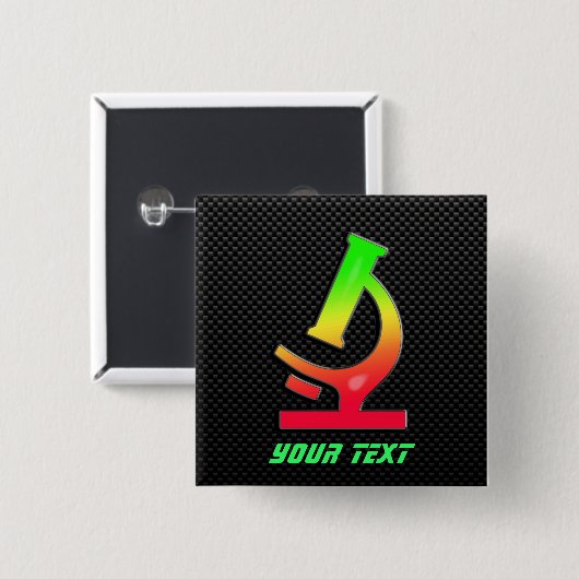 Slank microscoop vierkante button 5,1 cm (Voorkant /achterkant)