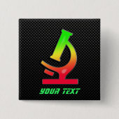 Slank microscoop vierkante button 5,1 cm (Voorkant)