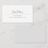 Slank minimalistisch zwart-wit persoonlijk visitekaartje (Voorkant / Achterkant)