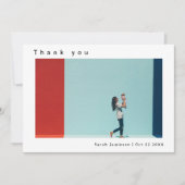 Slank Modern Eenvoudig Aangepast Foto Baby shower Bedankkaart (Voorkant)