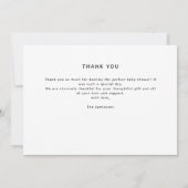 Slank Modern Eenvoudig Aangepast Foto Baby shower Bedankkaart (Achterkant)