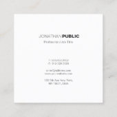 Slank, modern, elegant, grijs, wit vlak vierkante visitekaartje (Achterkant)