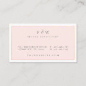 Slank Modern Minimalistisch Blush Roze & Goud Visitekaartje (Achterkant)