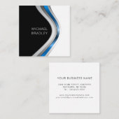 Slank modern professioneel metaalcurvepatroon vierkante visitekaartje (Voorkant / Achterkant)