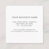 Slank modern professioneel metaalcurvepatroon vierkante visitekaartje (Achterkant)