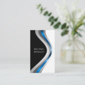 Slank modern professioneel metalen gebogen patroon visitekaartje (Staand voorkant)