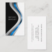Slank modern professioneel metalen gebogen patroon visitekaartje (Voorkant / Achterkant)