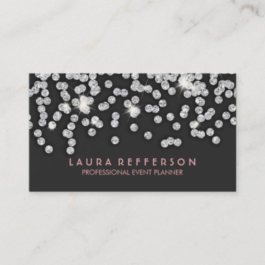 Slank Modern Silver Diamonds Visitekaartje (Voorkant)