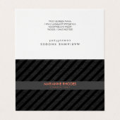 Slank, modern, zwart, denim Stripe Visitekaartje (Buitenkant ongevouwen)