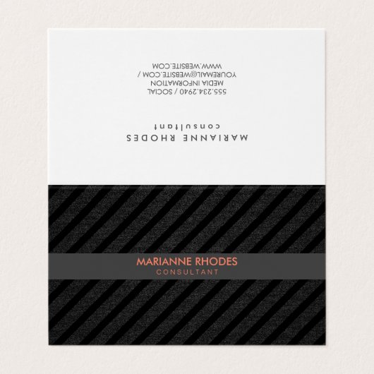 Slank, modern, zwart, denim Stripe Visitekaartje (Buitenkant ongevouwen)