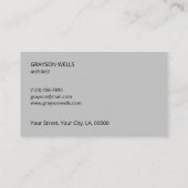 Slank Modern Zwart en Grijs Hoge Kwaliteit Visitekaartje (Achterkant)