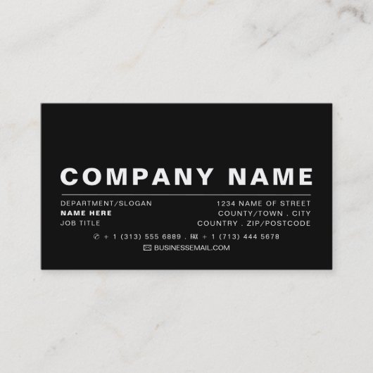 Slank modern - zwart-wit - - visitekaartje (Voorkant)