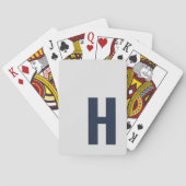 Slank Monogram Initiaal Minimalist Silver Grey Bla Pokerkaarten (Achterkant)