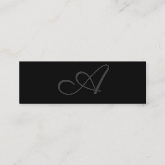 Slank monogram / zwart (Executive) Mini Visitekaartje (Voorkant)