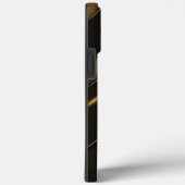 Slank Monogrammen Black en Gold Chevron Case-Mate iPhone Case (Achterkant / Rechts)