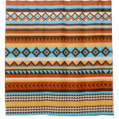 Slank Native Southwestern Bruin Sinaasappel en Bla Douchegordijn (Voorkant)