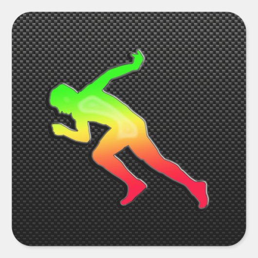 Slank onderweg vierkante sticker (Voorkant)