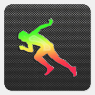 Slank onderweg vierkante sticker