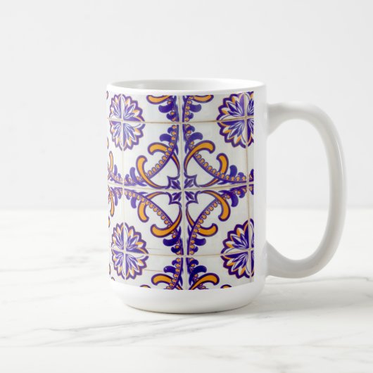 Slank patroonclose-up Portugal Koffiemok (Rechts)