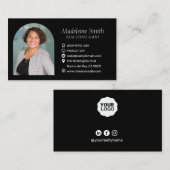 Slank Real Estate Agent Black Professional Visitekaartje (Voorkant / Achterkant)