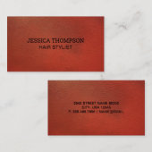 Slank rood leer | Emboss Lettering Visitekaartje (Voorkant / Achterkant)