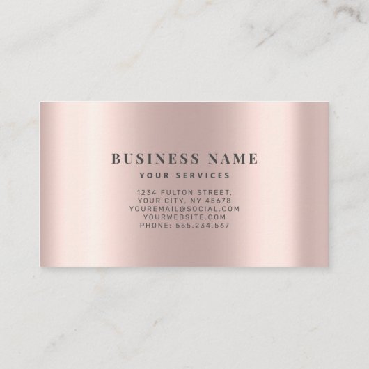 Slank Roos Gold Minimalist Metallic Elegant Chic Visitekaartje (Achterkant)