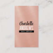 Slank Roos Goud Metallic Nail Art Nail Technician Visitekaartje (Achterkant)