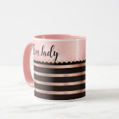 Slank roze Mok met strips-draagtas (Voorkant links)