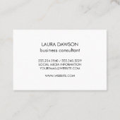 Slank roze monogram en strepen visitekaartje (Achterkant)