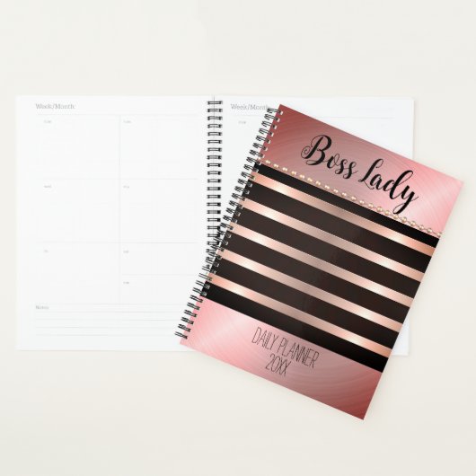 Slank roze staffelaar planner (Display)