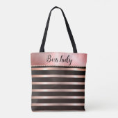 Slank roze Tas met strips (Achterkant)