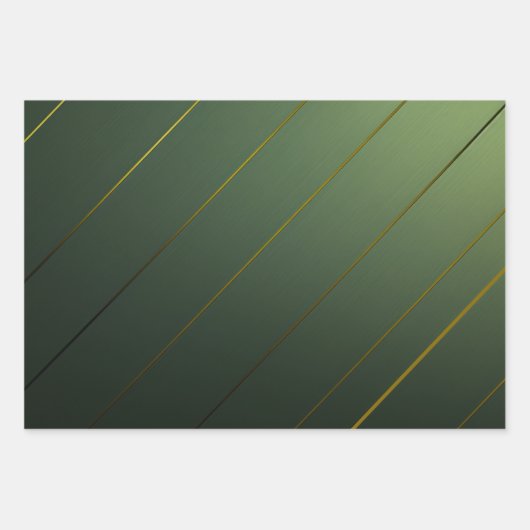 Slank Sage Green en Gold Inpakpapier Vel (Voorkant 3)