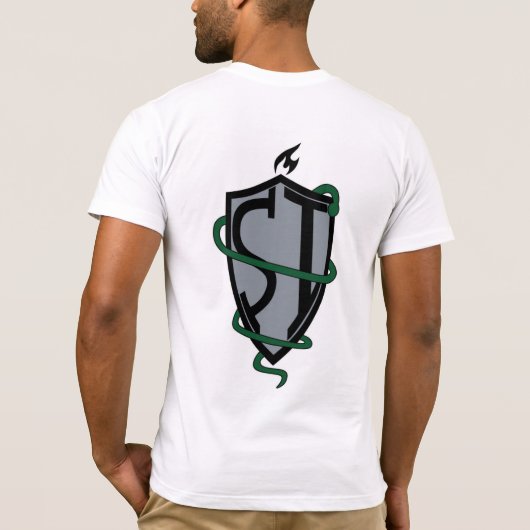 "Slank Serpent Shield T-shirt ontwerp" (Achterkant)