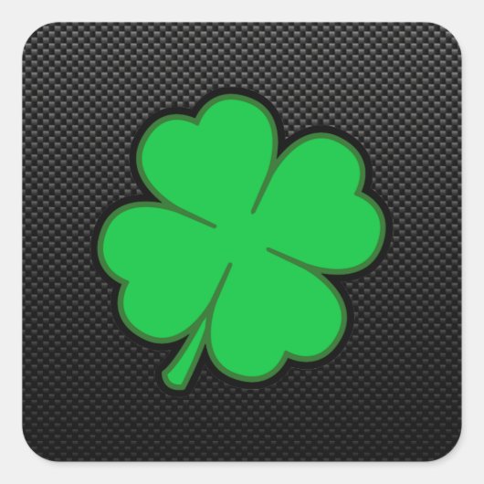 Slank Shamrock Vierkante Sticker (Voorkant)