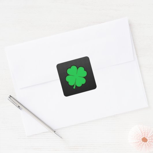 Slank Shamrock Vierkante Sticker (Envelop)