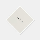 Slank Simple Beige Monogram Napkins Servet (Hoek)