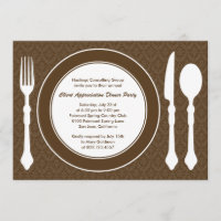 Slank tabletop Corporate Party Invitation - Brown