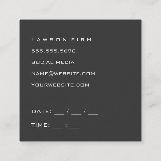 Slank Tan Grey (afspraak) Afsprakenkaartje (Achterkant)