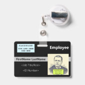 Slank, tijdelijk identiteitsbewijs badge (Achterkant met uittrekbare clip)