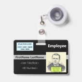 Slank, tijdelijk identiteitsbewijs badge (Voorzijde met uittrekbare clip)