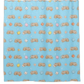 Slank tijdpatroon douchegordijn (Voorkant)