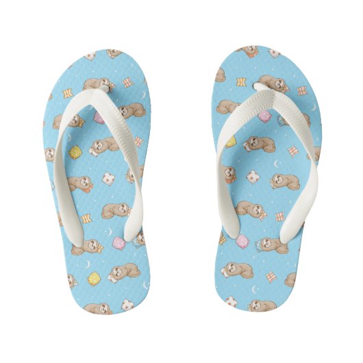 Slank tijdpatroon kinder teenslippers (Voetbed)