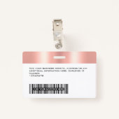 Slank Trendy Glam Employee Photo Code Naam Logo Badge (Achterkant met clip)